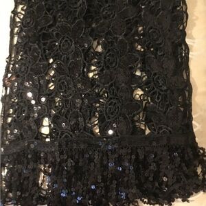 Elegant Black Lace Long Scarf/Shawl